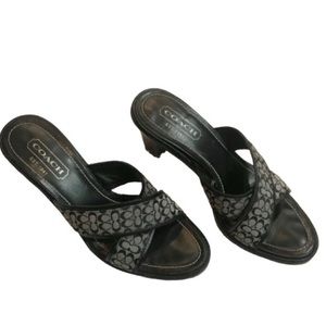 Coach “C” Logo Slip-on Sandals